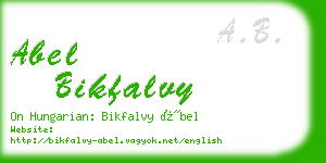 abel bikfalvy business card